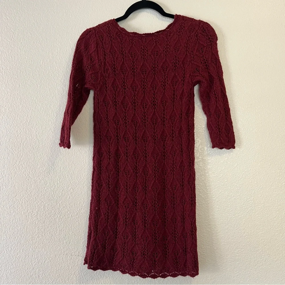 Girl's Size Large (10/12) Cat & Jack Burgundy Lined Sweater Dress